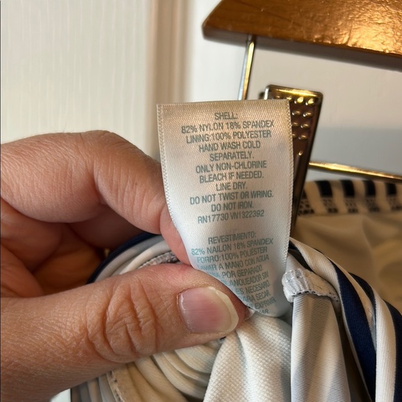 Kona Sol Striped Halter swim top resort vacation 4th of July preppy - Picture 4 of 4